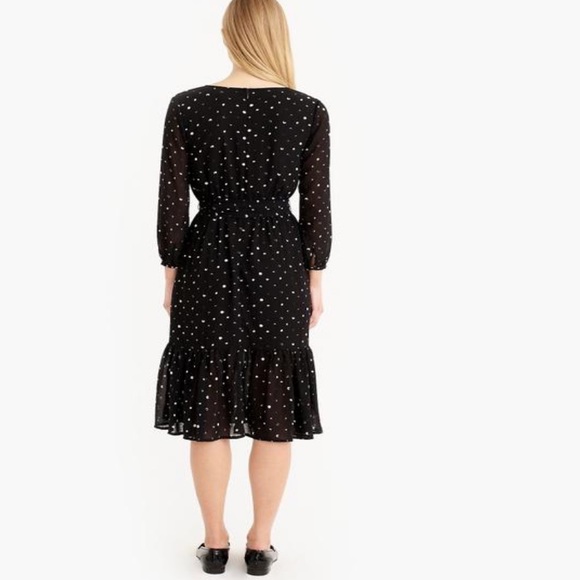J.Crew Point Sur Faux-wrap Dress Black work 6 & 0 - Picture 7 of 8